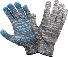 Перчатки трикотажные 4 -х нитка ПВХ (Стандарт) серые